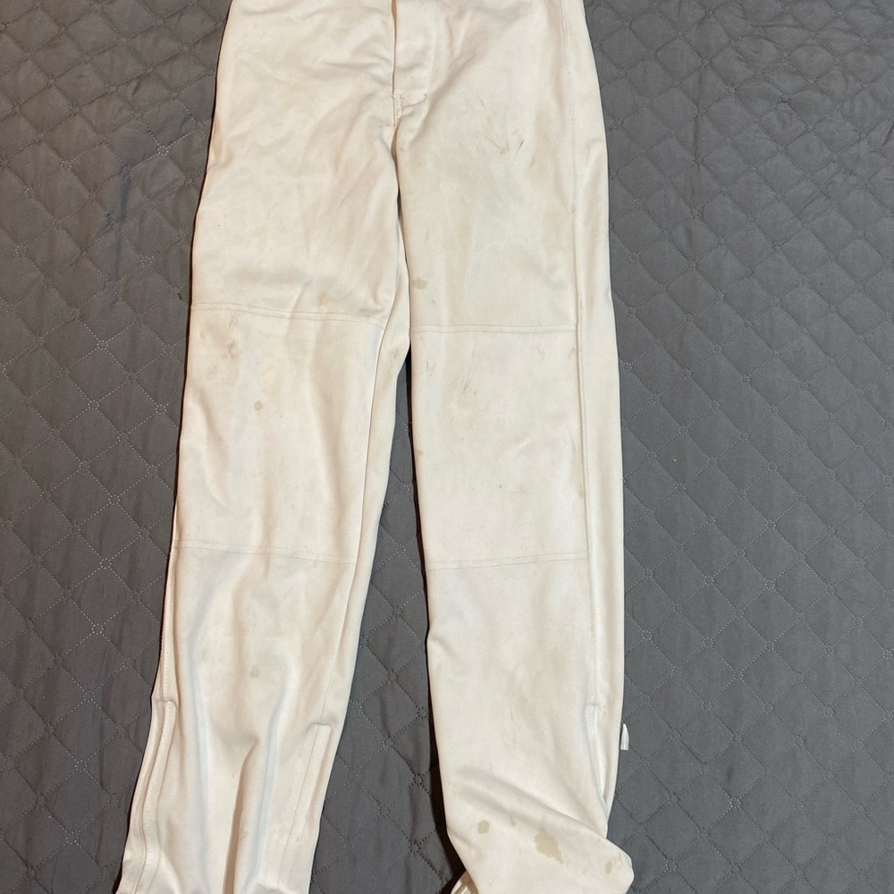 champro sports baseball pants all white with adjustable velcro bottoms